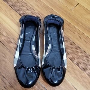 Burberry Patent Leather Nova Flats